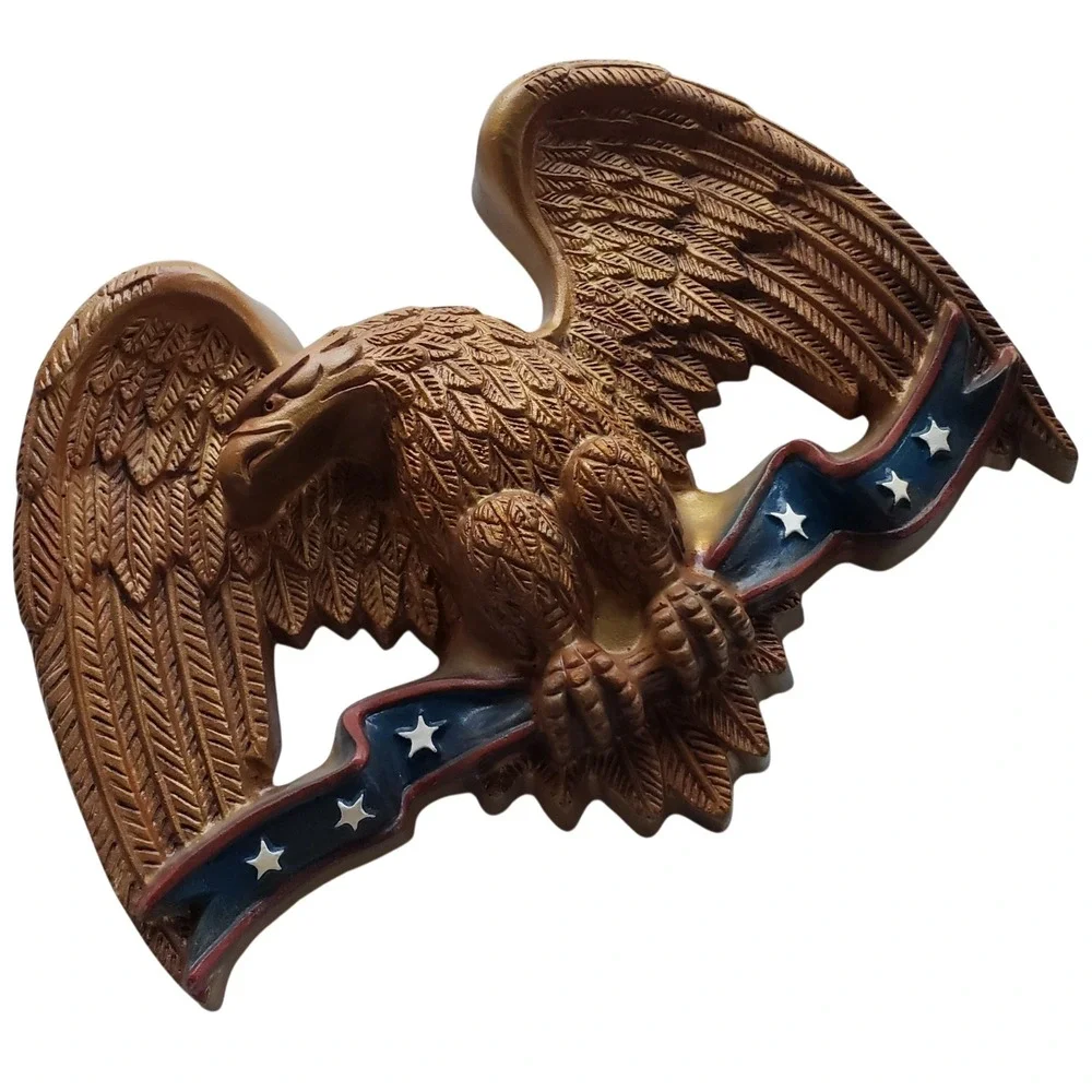 American Bald Eagle Wall Plaque Patriotic 250th USA Anniversary Freedom Vintage